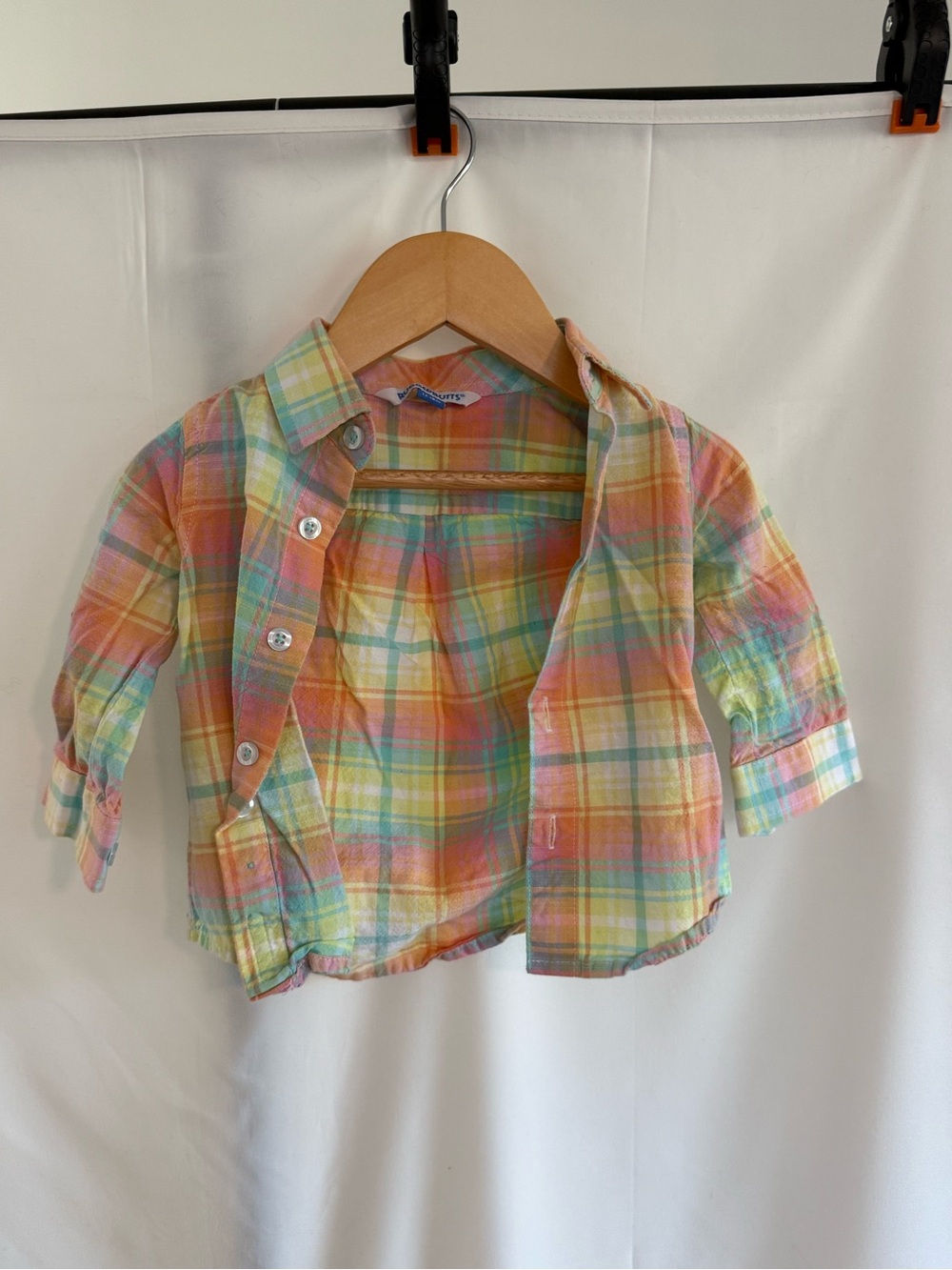 Kids Pastel Plaid Button-Down Shirt - Multicolor